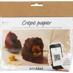 Mini DIY Kit Kräppapper, Vallmo, Stretchbarhet: 180%, 105 g, 1 förp.