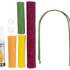 Mini DIY Kit Kräppapper, Vallmo, Stretchbarhet: 180%, 105 g, 1 förp.