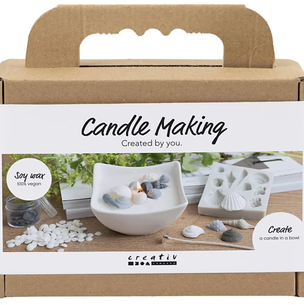 Mini DIY Kit Ljusgjutning, Snäckskal, grå, off white, 1 förp.