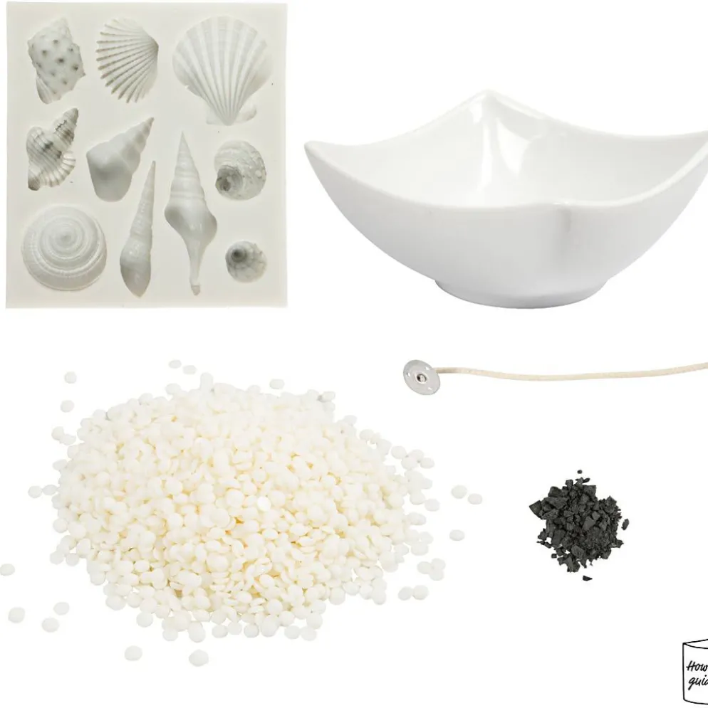 Mini DIY Kit Ljusgjutning, Snäckskal, grå, off white, 1 förp.