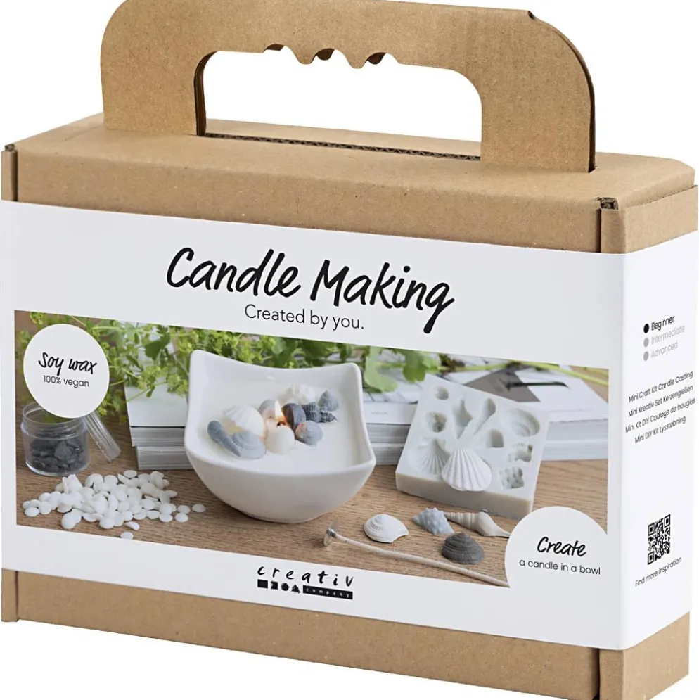 Mini DIY Kit Ljusgjutning, Snäckskal, grå, off white, 1 förp.