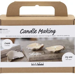 Mini DIY Kit Ljustillverkning, Sojaljus i ostronskal, off white, 1 förp.