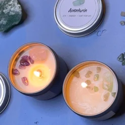 Mini DIY Kit Ljustillverkning, Sojaljus med aventurin och ametist, cream, off white, 1 förp.