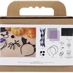 Mini DIY Kit Läskig Utklädnad, Hårband, hårspännen och hårband, svart, lila, 1 förp.