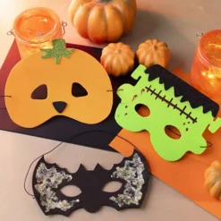 Mini DIY Kit Läskig Utklädnad, Masker, halloweenfärger, 1 förp.