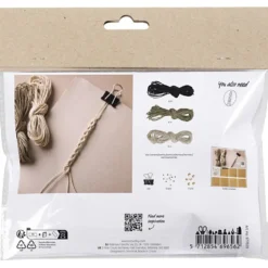 Mini DIY Kit Makramé, Armband, svart, olivbrun, sand, 1 förp.