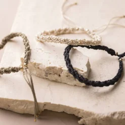 Mini DIY Kit Makramé, Armband, svart, olivbrun, sand, 1 förp.