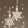 Mini DIY Kit, makramé iskristall/snöflinga, H: 10 cm, 1 förp.