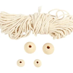 Mini DIY Kit, makramé iskristall/snöflinga, H: 10 cm, 1 förp.