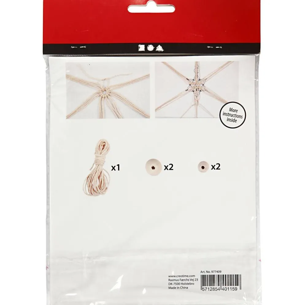 Mini DIY Kit, makramé iskristall/snöflinga, H: 10 cm, 1 förp.