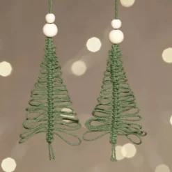 Mini DIY Kit, makramé julgran, H: 11 cm, 1 förp.