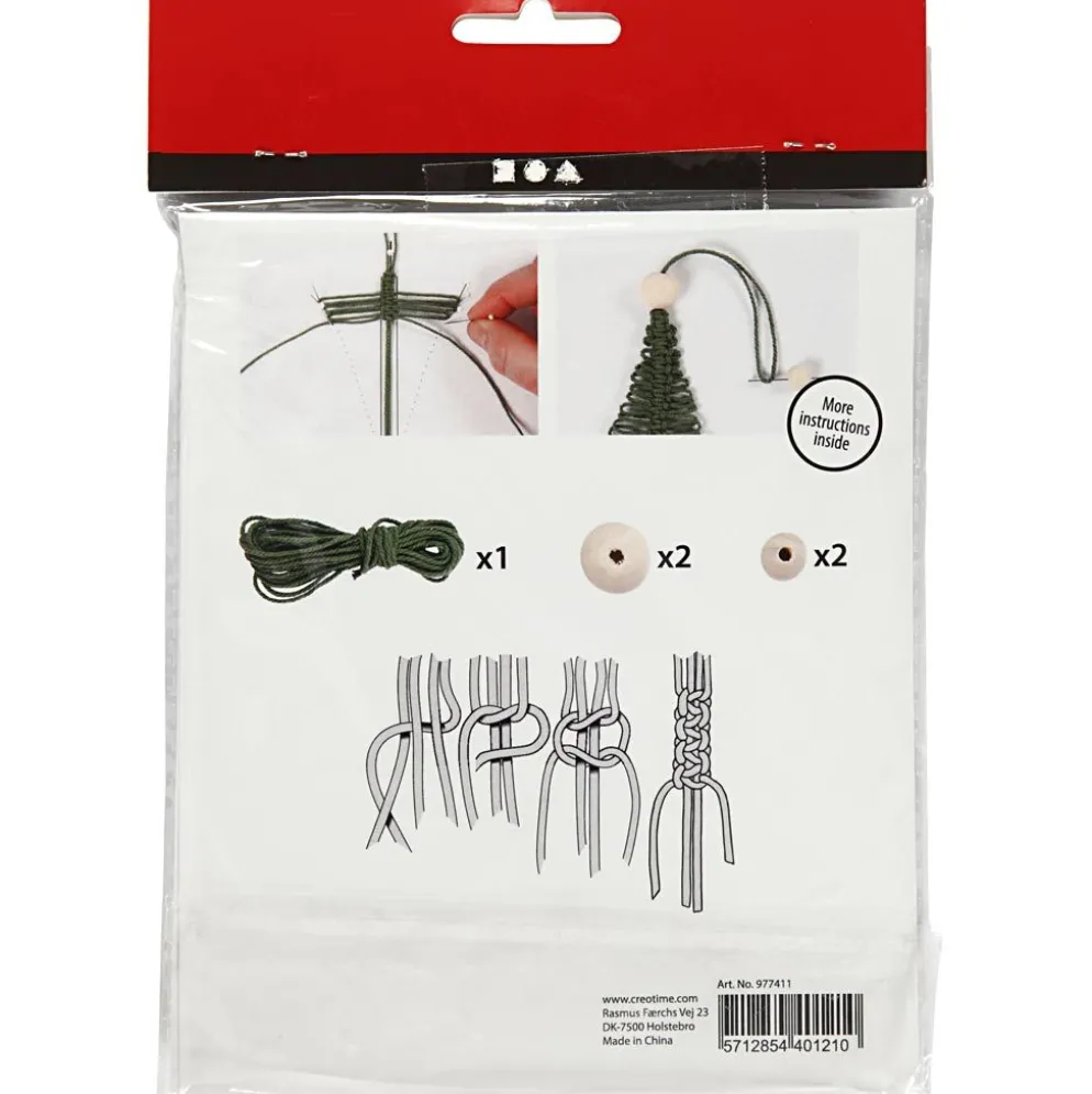 Mini DIY Kit, makramé julgran, H: 11 cm, 1 förp.