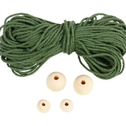 Mini DIY Kit, makramé julgran, H: 11 cm, 1 förp.