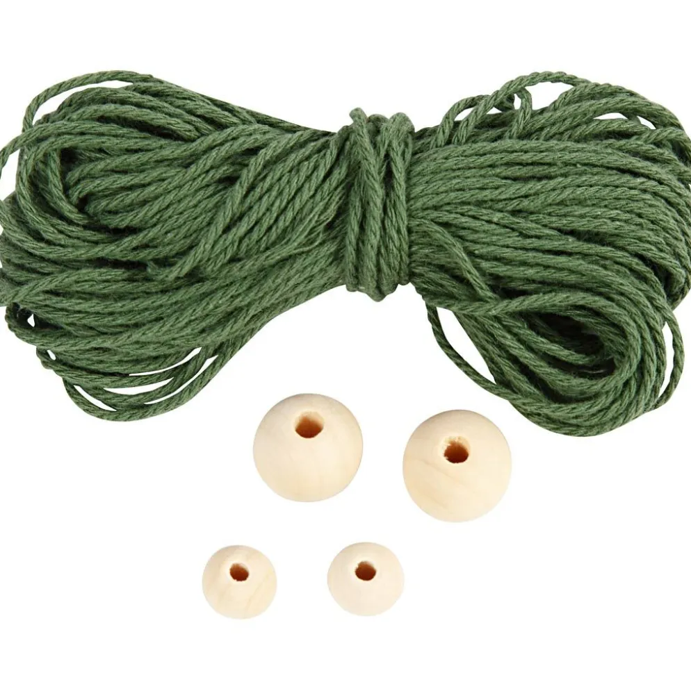 Mini DIY Kit, makramé julgran, H: 11 cm, 1 förp.