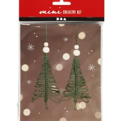 Mini DIY Kit, makramé julgran, H: 11 cm, 1 förp.