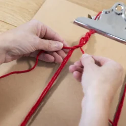 Mini DIY Kit Makramé, Jultomte, julröd, råvit, 1 förp.