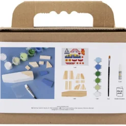 Mini DIY Kit målarfärger, Flygplan, blå/grön harmoni, 1 förp.