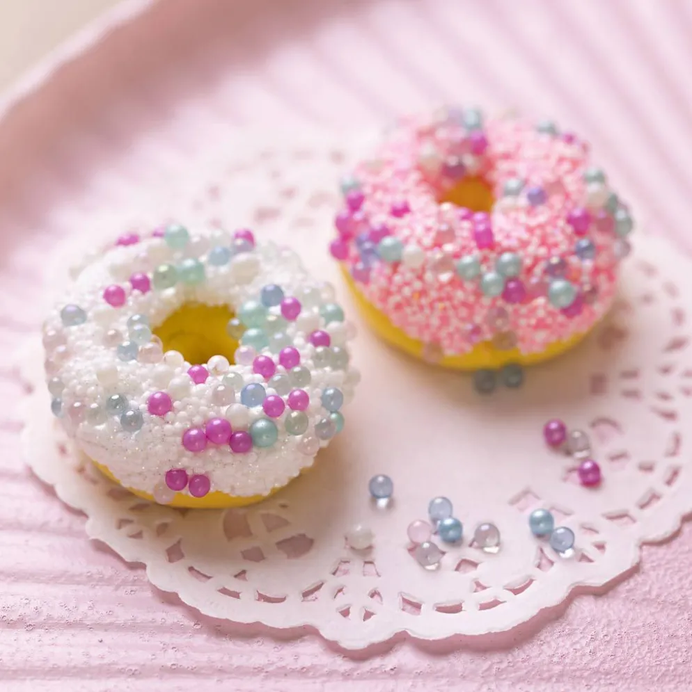 Mini DIY Kit Modellera, Donuts, rosa, turkos, vit, gul, 1 förp.