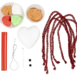 Mini DIY Kit Modellera, Hjärtformad julfigur, mixade färger, 1 förp.
