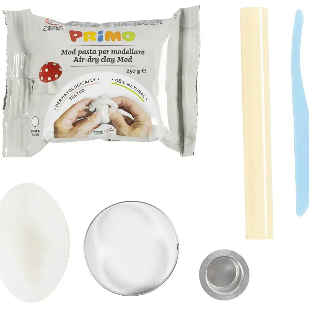 Mini DIY Kit Modellera, Ljushållare med skal, off white, 1 förp.