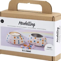 Mini DIY Kit Modellera, Ljusstakar, vit, 1 förp.