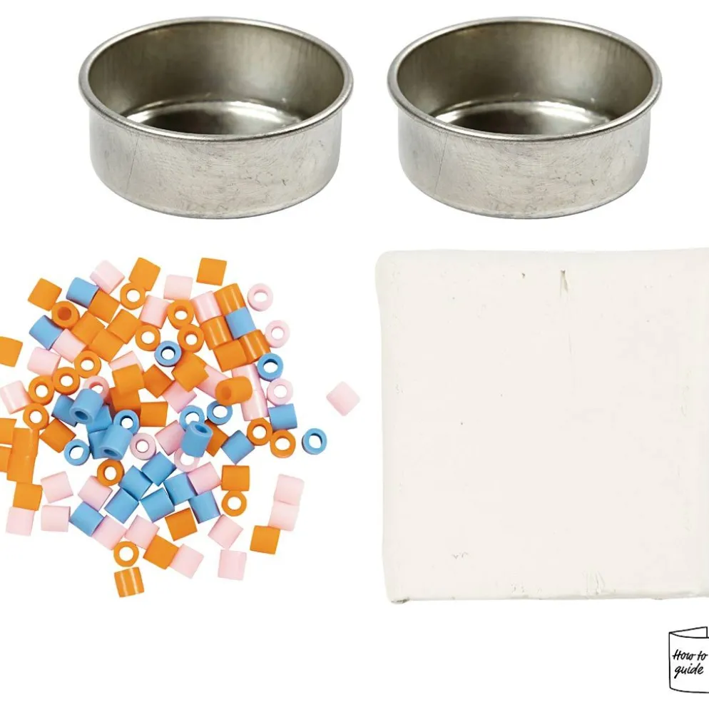 Mini DIY Kit Modellera, Ljusstakar, vit, 1 förp.