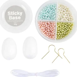 Mini DIY Kit Modellera, Pärlägg, pastellfärger, 1 förp.
