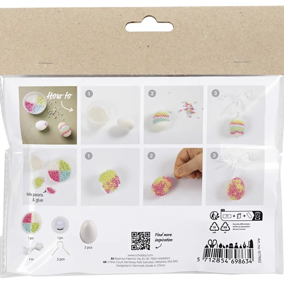 Mini DIY Kit Modellera, Pärlägg, pastellfärger, 1 förp.