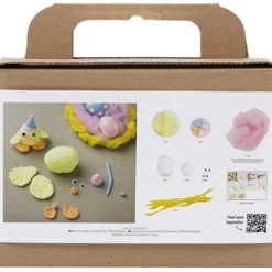 Mini DIY Kit Modellera, Påskfamilj, ljusblå, orange, pastellrosa, ljusgul, 1 förp.