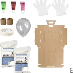 Mini DIY Kit Modellera, Vas av pappersmassa, mixade färger, 1 förp.