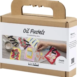 Mini DIY Kit Oljepastell, Fisk och skaldjur, grå, vit, 1 förp.
