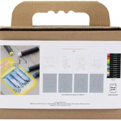 Mini DIY Kit Oljepastell, Fisk och skaldjur, grå, vit, 1 förp.
