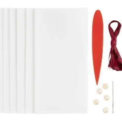 Mini DIY Kit Origami, Duvor/stjärnor, mörkröd, råvit, 1 förp.