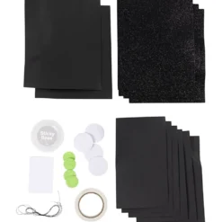 Mini DIY Kit Pappersdekoration, Fladdermöss, svart, vit, 1 förp.