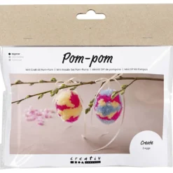 Mini DIY Kit Pompom, Ägg, colorful, 1 förp.