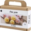 Mini DIY Kit Pompom, Kycklingar, mixade färger, 1 förp.