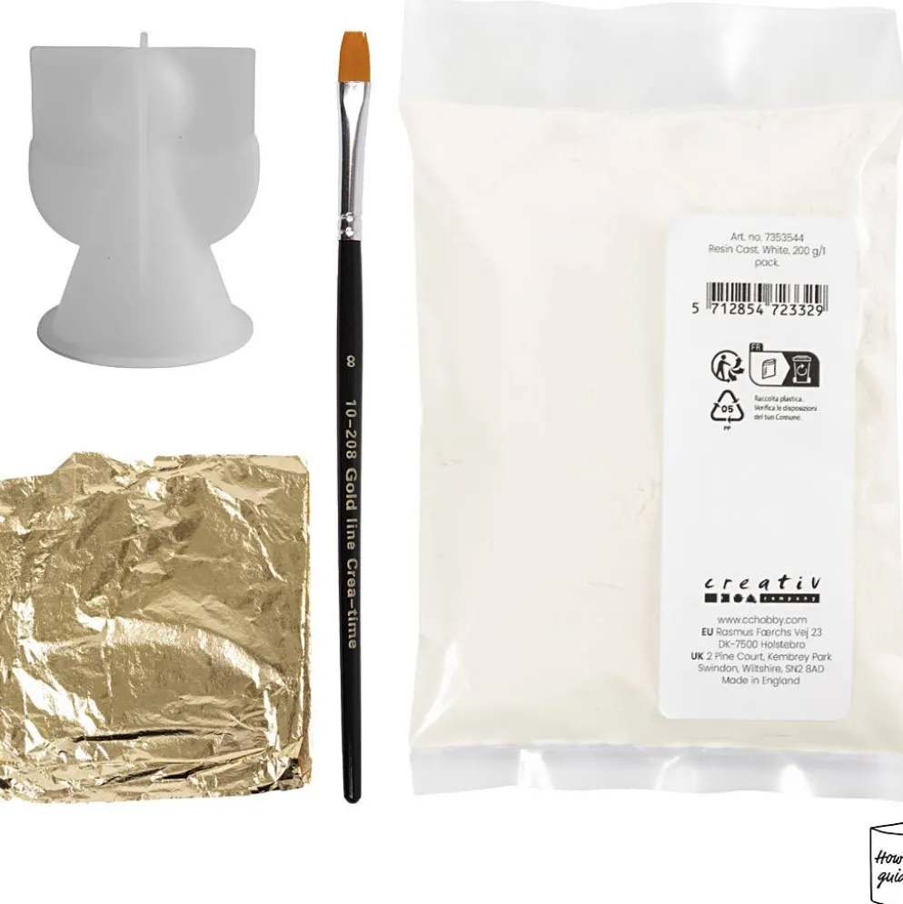 Mini DIY Kit Resingjutning, Änglar, guld metall, vit, 1 förp.