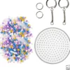Mini DIY Kit Rörpärlor, Charms/väskdekorationer, mixade färger, 1 förp.