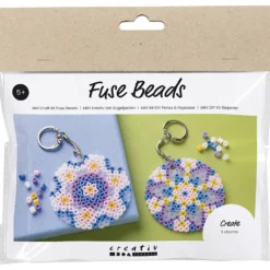 Mini DIY Kit Rörpärlor, Charms/väskdekorationer, mixade färger, 1 förp.