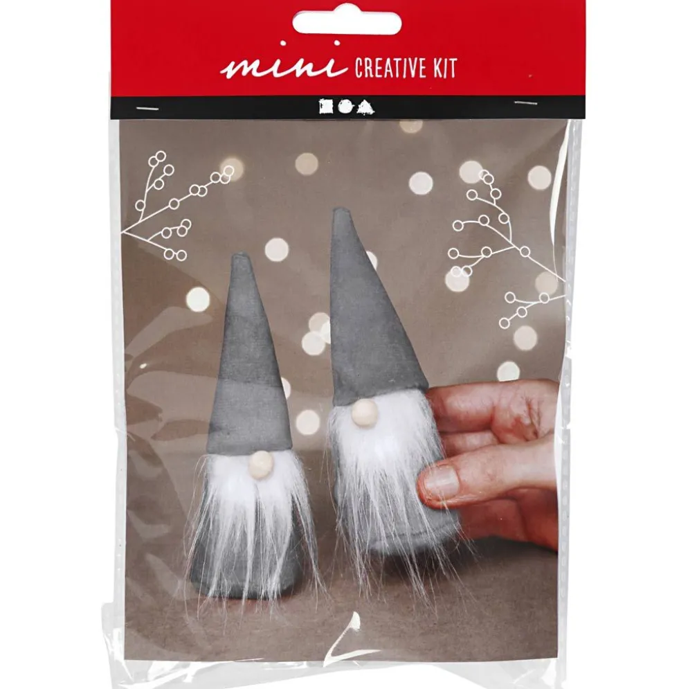 Mini DIY Kit, Skandinavisk tomte, H: 12 cm, grå, 1 förp.