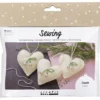 Mini DIY Kit Sömnad, Hjärtan, off white, 1 förp.