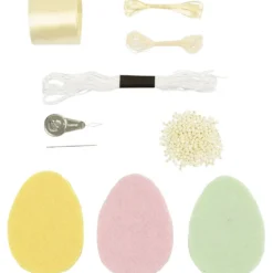 Mini DIY Kit Sömnad, påskägg, pastellfärger, 1 förp.