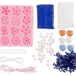 Mini DIY Kit Smycken, Blommor, mixade färger, 1 förp.