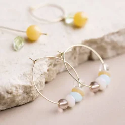 Mini DIY Kit Smycken, Creoler med pärlor, 1 förp.