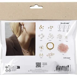 Mini DIY Kit Smycken, Halsband och örhängen, vit, 1 förp.
