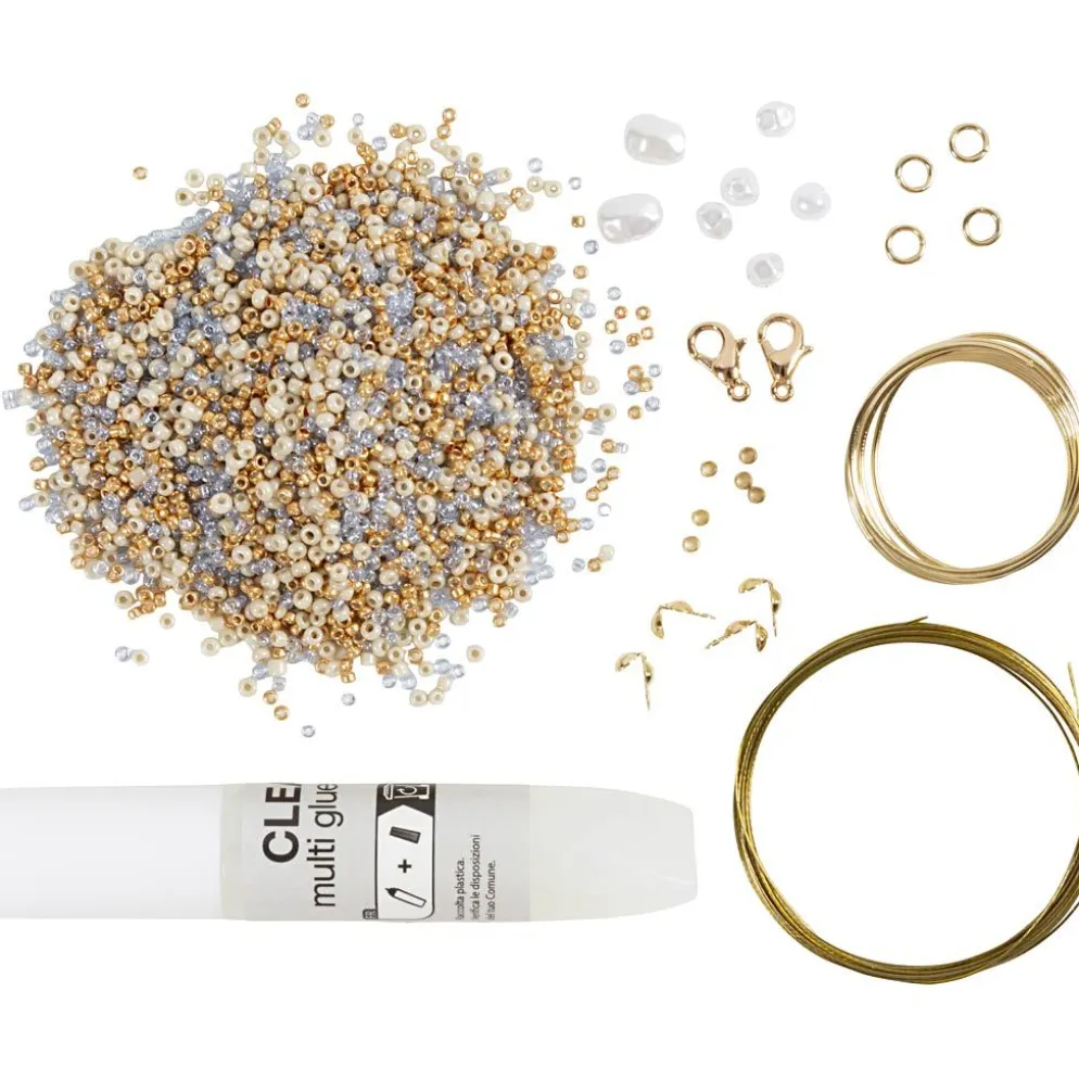 Mini DIY Kit Smycken, Halsband med hängsmycke utav smyckestråd, förgylld, 1 förp.