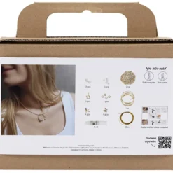 Mini DIY Kit Smycken, Halsband med hängsmycke utav smyckestråd, förgylld, 1 förp.
