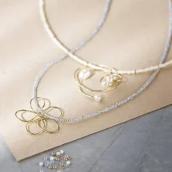 Mini DIY Kit Smycken, Halsband med hängsmycke utav smyckestråd, förgylld, 1 förp.