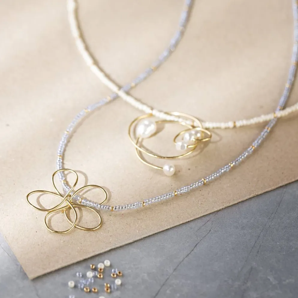 Mini DIY Kit Smycken, Halsband med hängsmycke utav smyckestråd, förgylld, 1 förp.