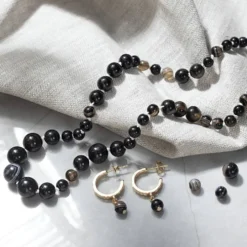 Mini DIY Kit Smycken, Halsband och örhängen, svart, vit, 1 förp.